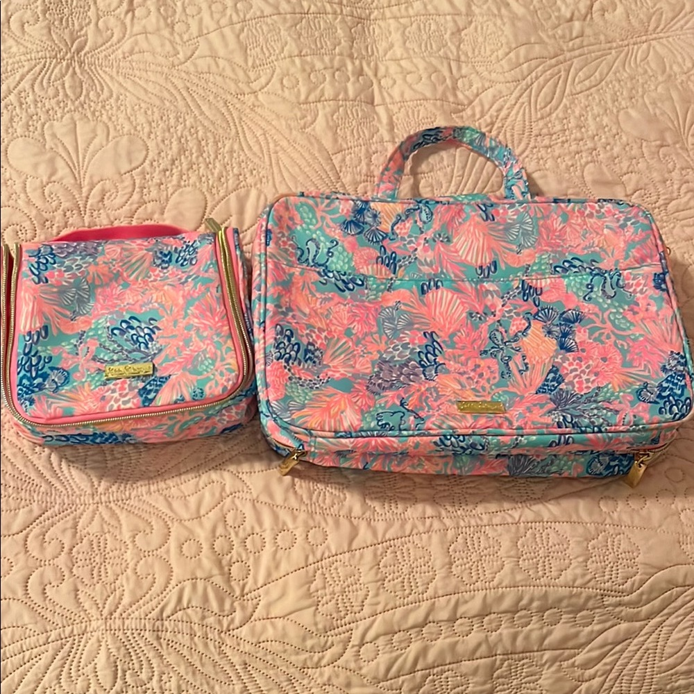 Lilly Pulitzer Pink and Blue Floral Bag
